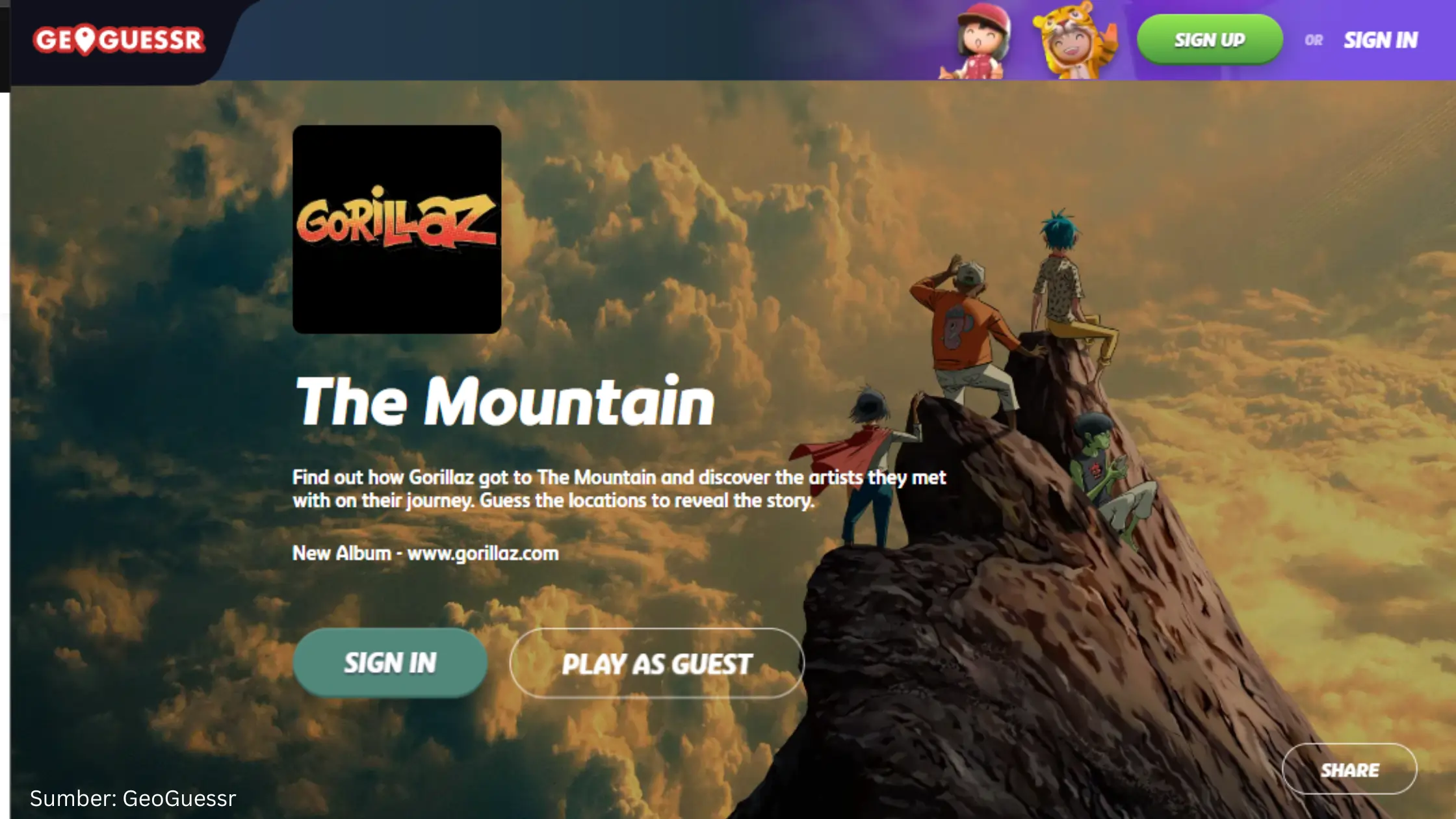 Gorillaz Promosikan Album The Mountain lewat Game Tebak Lokasi GeoGuessr