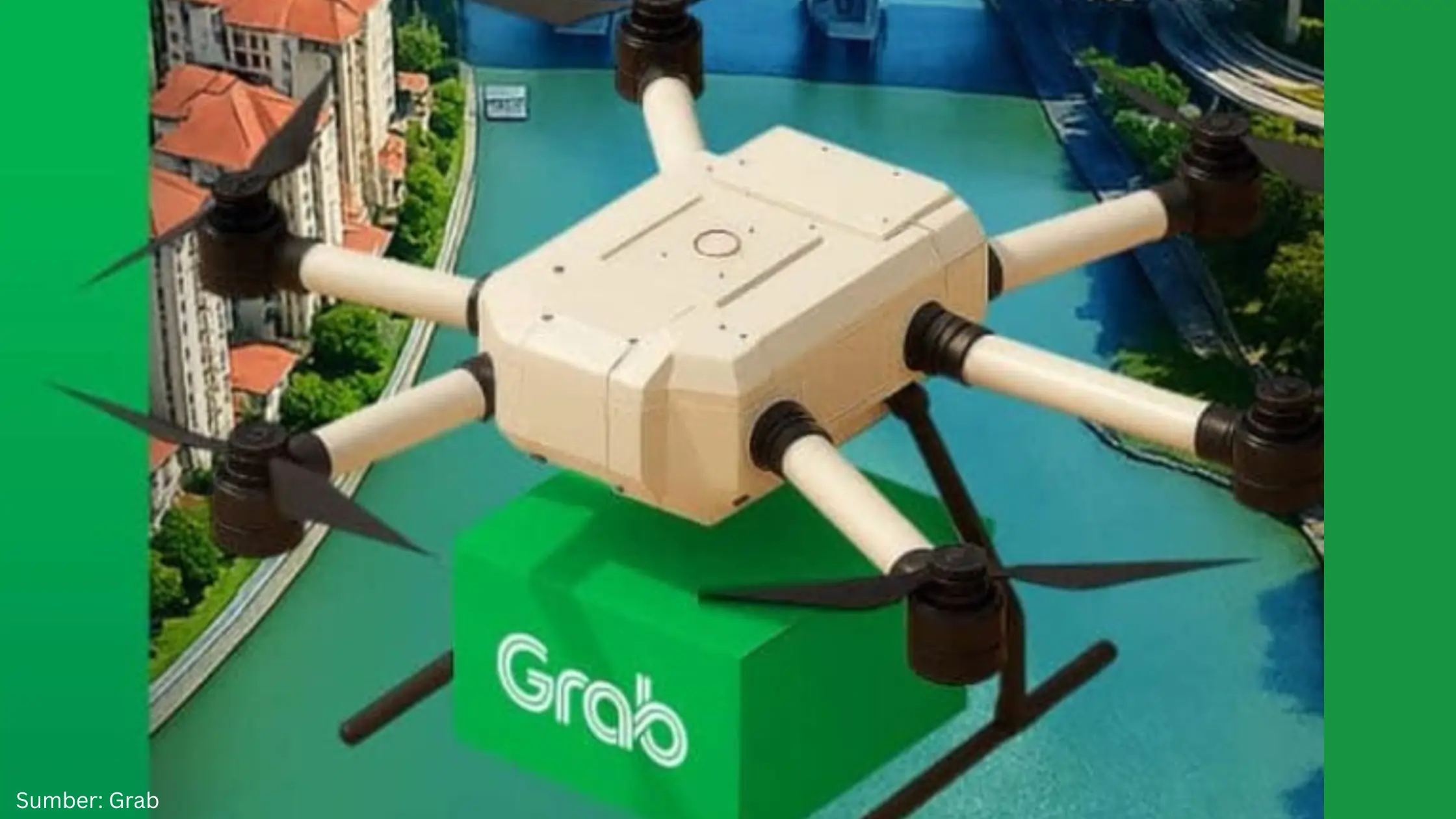 Grab Tengah Uji Coba Pengiriman Makanan Menggunakan Drone
