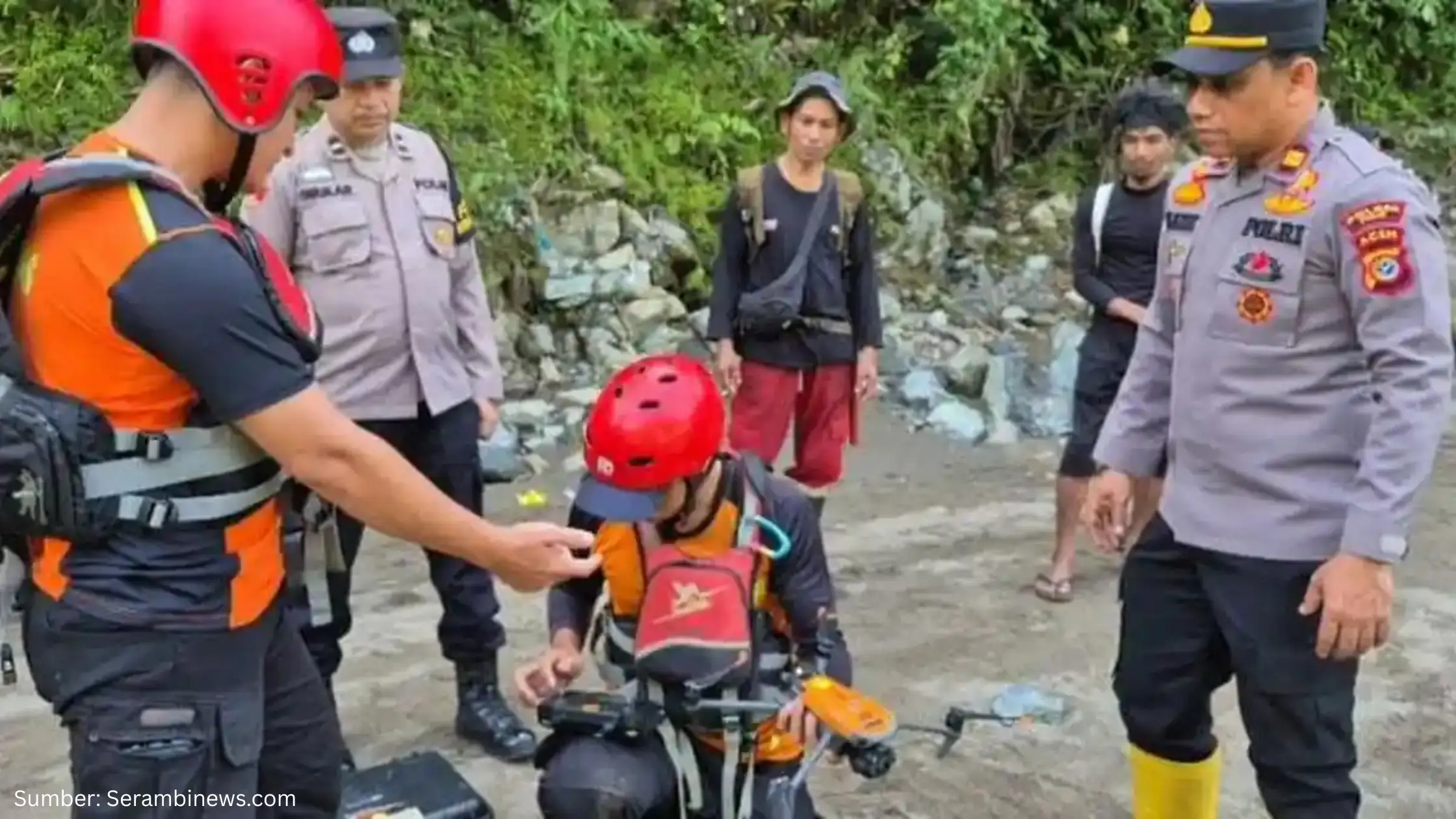 Pendulang Emas Terseret Arus di Pidie, Polisi Gunakan Drone untuk Pencarian