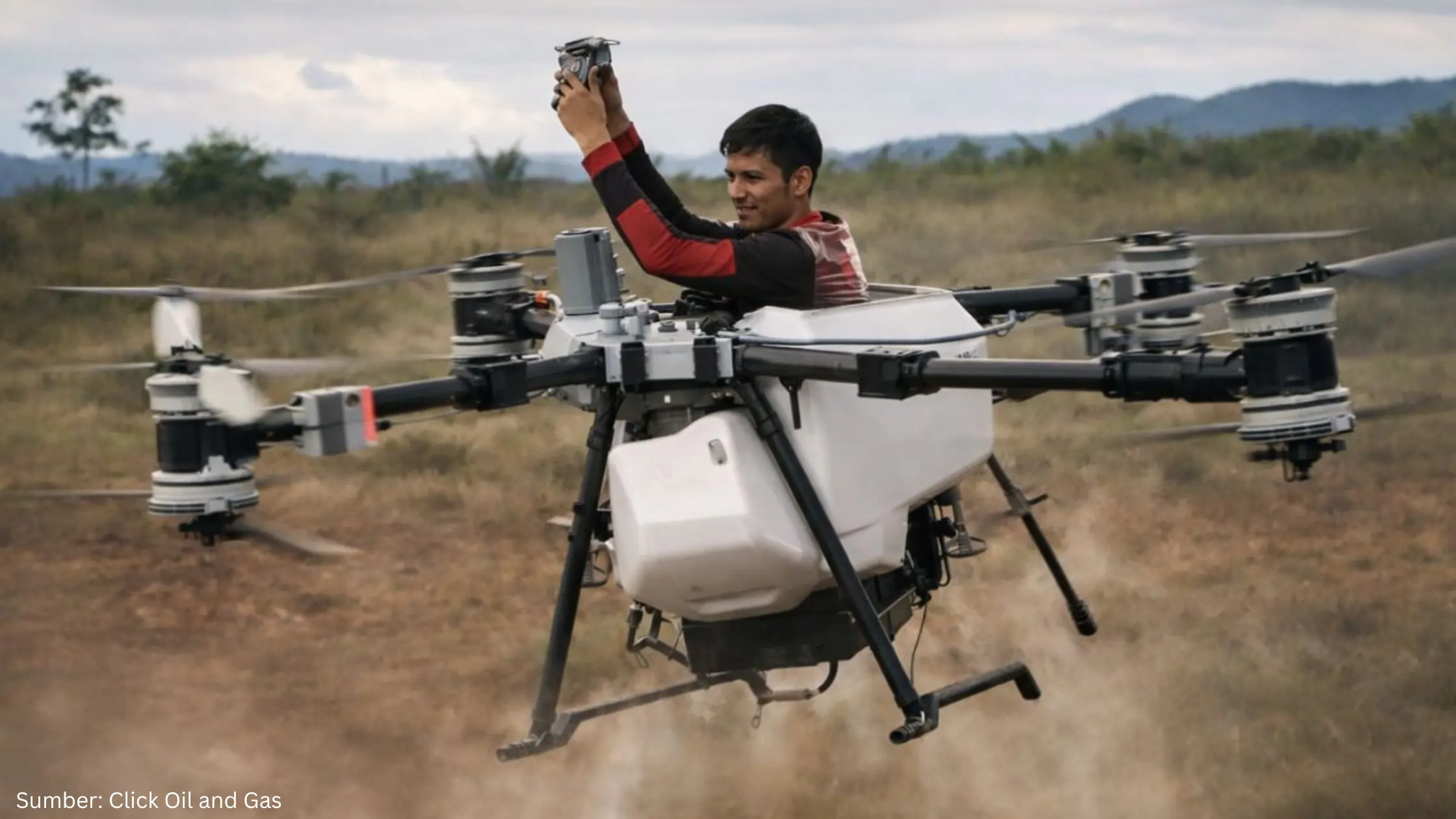 Seorang Petani Ubah Drone Jadi Kendaraan Pribadi