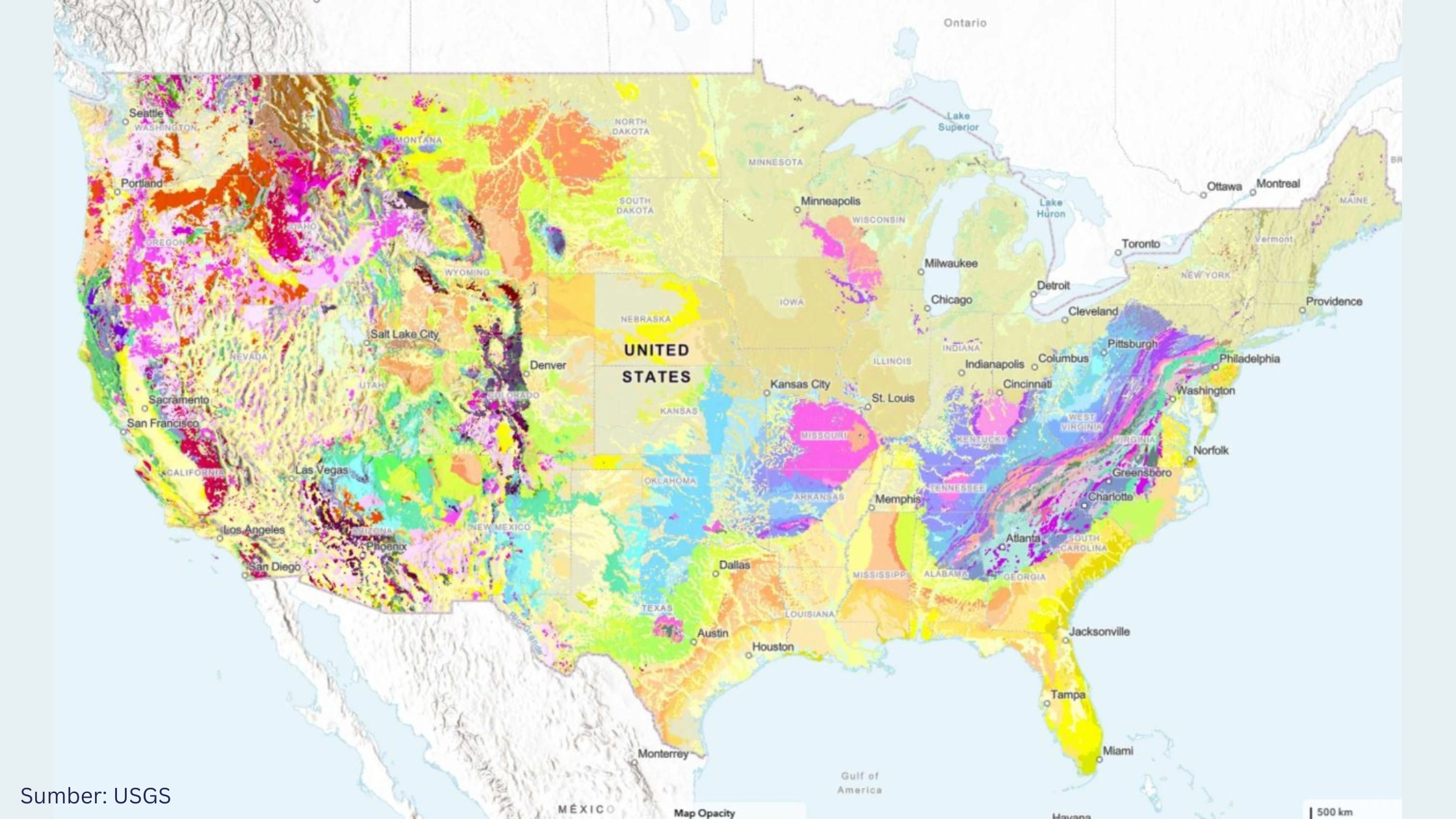 Terobosan Besar, USGS Luncurkan Peta Geologi Nasional Interaktif untuk Amerika Serikat